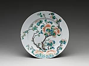 Plate with Camellia and Plum by Unknown Artist