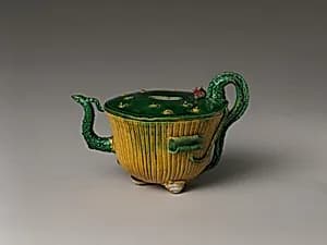 Teapot in Shape of a Lotus Plant by Unknown Artist