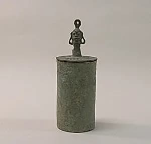 Lid of a Lime Container with Head by Unknown Artist