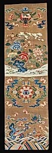 One of a Pair of Chair Strips with Auspicious Patterns by Unknown Artist