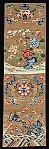 One of a Pair of Chair Strips with Auspicious Patterns by Unknown Artist