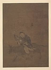 Daoist Riding Horned Animal by Tong Rênyi