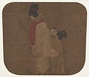 Lady and Children by Unidentified artist|Zhou Fang