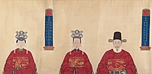 Portrait scroll of seven generations of the same family by Unidentified artist