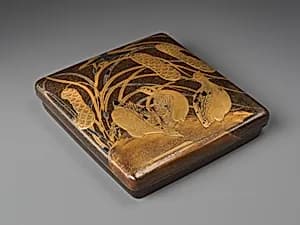 Writing box with decoration of quails and millet by Unknown Artist
