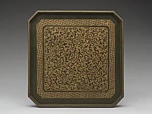 Tray with design of peony scrolls by Unknown Artist