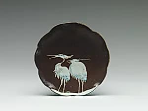 Plate with Decoration of Two Cranes by Unknown Artist