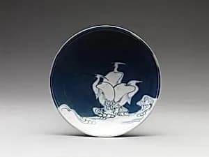 Dish with Heron Design by Unknown Artist