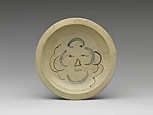 Ishizara Plate with Design of Human Face by Unknown Artist