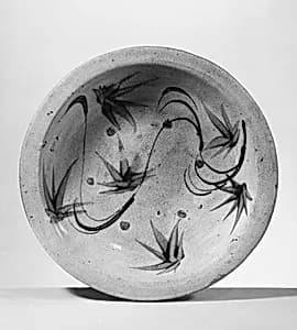 Ishizara Plate with Design of Maple Leaves on a Flowing Stream by Unknown Artist