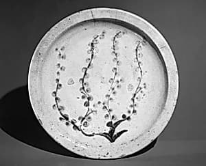 Ishizara Plate with Design of Flowering Tree by Unknown Artist