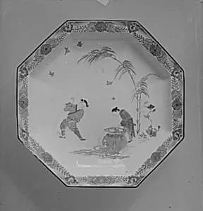 Octagonal Dish with the Story of Si Maguang ("Hob in the Well") by Unknown Artist