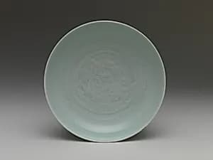 Dish with Carved Decoration of Character for Longevity (Shou) by Unknown Artist
