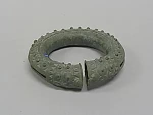 Hollow Anklet with Designs of Bosses and Chevrons by Unknown Artist