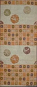 Obi with Pattern of Checks and Floral Roundels by Unknown Artist