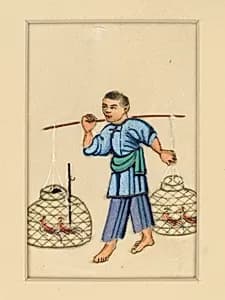 Bamboo (?) Vendor by Unknown Artist