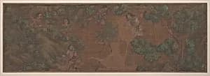 Landscape Painting of Figure in Woodland Setting by Unidentified artist