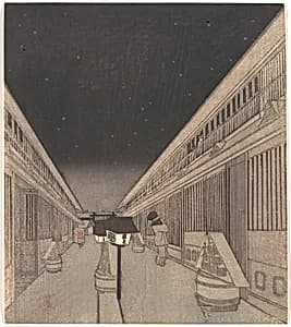 Main Street of the Yoshiwara on a Starlight Night by Utagawa Kunisada II