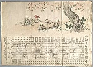 Mandarin Ducks in a Spring Landscape: Program for a Jururui Performance by Utamaro II
