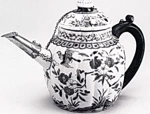 Lobed Teapot with Floral Design by Unknown Artist