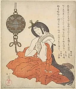 Kanjo (Court Lady) Seated, and a Tsurikoro Hanging near Her Head by Totoya Hokkei