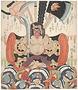 Danjūrō VII's Benkei as Fudō Myōō by Utagawa Kunisada