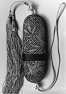 Eyeglasses Case with Bamboo on Fretwork Background by Unknown Artist