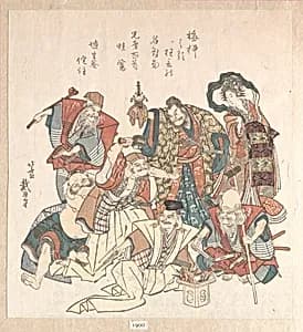 Seven Gods of Good Fortune by Katsushika Hokusai