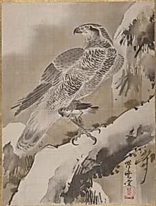 Eagle Holding Small Bird by Kawanabe Kyōsai 河鍋暁斎