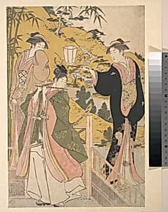 Yoshitsune Serenading Jorurihime by Torii Kiyonaga