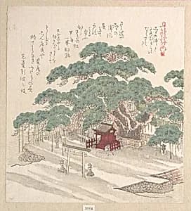 Shrine Under a Big Pine Tree by Kubo Shunman