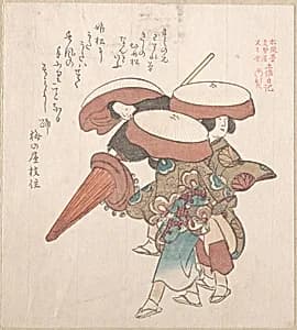 Three Dancers of Sumiyoshi or Suminoye by Kubo Shunman