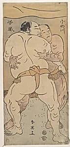 Two Famous Wrestlers Onogawa and Tanikase by Katsukawa Shun'ei 勝川春英