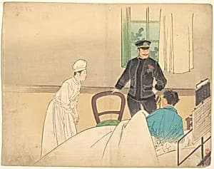 The Torpedo Officer (Suirai shikan), frontispiece illustration from the literary magazine Bungei kurabu, vol. 1, no. 8 by Kajita Hanko