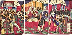View of the Gift of the Emperor's Gift Cup by Yōshū (Hashimoto) Chikanobu
