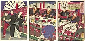 Oyama Tsunayoshi's Cross Examination by Yōshū (Hashimoto) Chikanobu