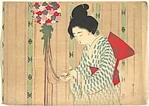 Ornament Ball from kuchie (frontispiece) of a novel by Mizuno Toshikata