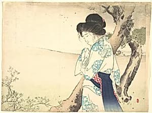 The Mad Woman of Yawata (Yawata no kyōjo) from kuchie (frontispiece) of a novel by Mizuno Toshikata