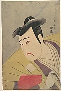 The Actor Ichikawa Yaozō III Holding a Red Fan by Katsukawa Shun'ei 勝川春英