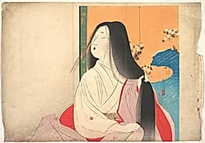 Lady Kesa from kuchie (frontispiece) of a novel by Tomioka Eisen
