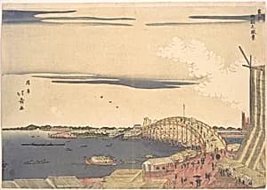 View of Ryogoku Bridge in the Eastern Capital by Shōtei Hokuju 昇亭北寿