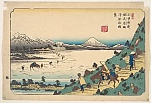 Lake Suwa from Shiojiri Pass by Keisai Eisen