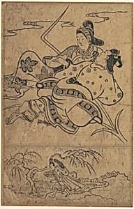 "At the Edge of the River Akutagawa" from the Tales of Ise (Ise monogatari) by Sugimura Jihei