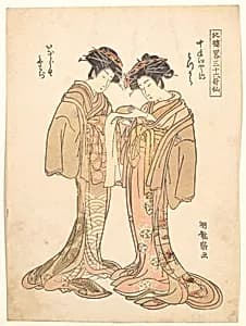 Two Beauties by Isoda Koryūsai
