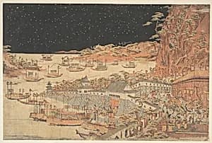 Battle of Ichi–no–tani, March 21, 1184 by Utagawa Toyoharu
