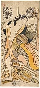 Woman Disrobing by Okumura Toshinobu
