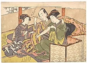 Servant Applying Medicinal to Geisha's Arm by Kitao Shigemasa