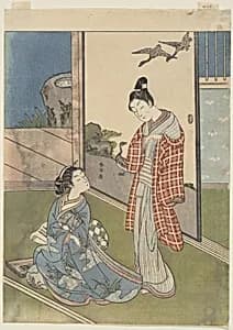 A Girl Writing a Letter by Suzuki Harunobu