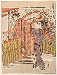 "Visiting," from the Series Seven Fashionable Komachi by Isoda Koryūsai
