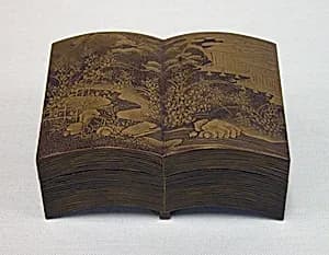 Box in the Shape of an Open Illustrated Book by Unknown Artist